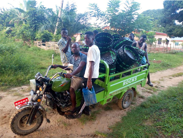 Distribution of the waste bins