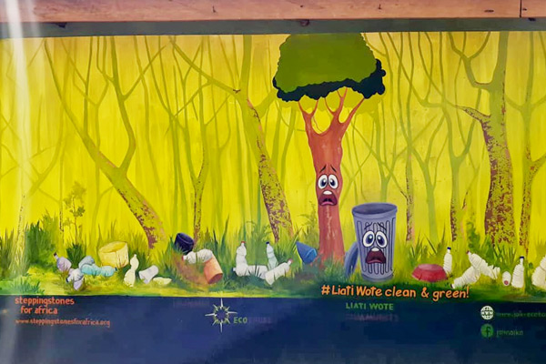 Mural created by local artist to create awareness about littering