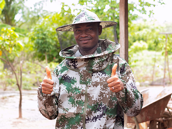 Clement, our photographer, in professional protective clothing